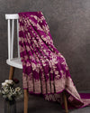 Banarasi Georgette saree in purple with all over jaal design