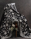 Black/White Chikankari Georgette saree only