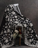 Black/White Chikankari Georgette saree only