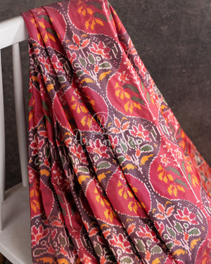 Twill Patola in a beautiful shade of tomato pink