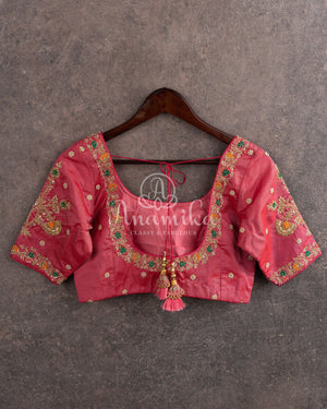 Twill Patola in a beautiful shade of tomato pink