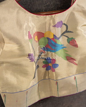 Hot Pink Banarasi Silk Saree with silver and gold zari jaal weaving