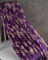 Purple Banarasi Silk Saree with contrast lilac blouse