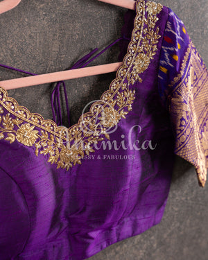 Pink Purple Floral Kanjeevaram Saree