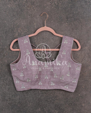 Lavender Crushed Kora Tissue Saree