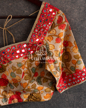 Bright Orange and Royal Blue Pattu Saree