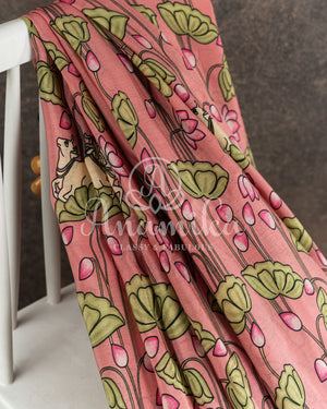 Munga Silk Saree in Pichwai Print
