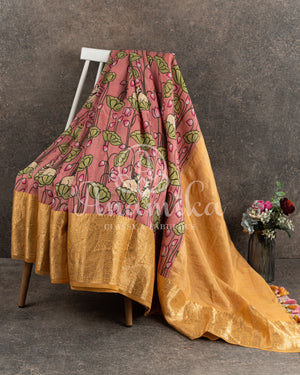 Munga Silk Saree in Pichwai Print