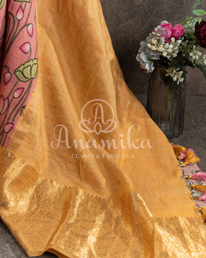 Munga Silk Saree in Pichwai Print
