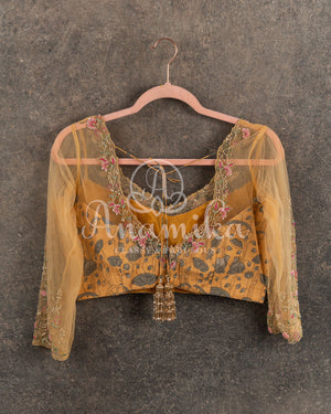 Munga Silk Saree in Pichwai Print