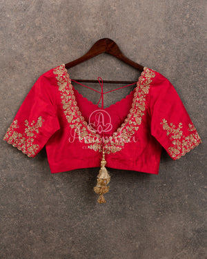 Reddish Pink Banarasi Silk Saree in Paithani Weave