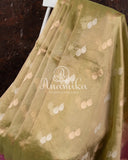 Banarasi Kora Tissue Saree w/ Meenakari Floral Border