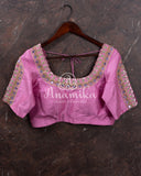 Banarasi Kora Tissue Saree w/ Meenakari Floral Border