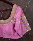 Banarasi Kora Tissue Saree w/ Meenakari Floral Border