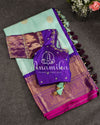 Blue and Purple Gadwal Pattu Saree