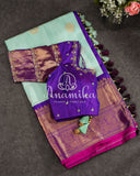 Blue and Purple Gadwal Pattu Saree