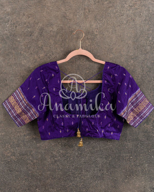 Lavender/Purple Twill Bandini saree with kanchi border and pallu