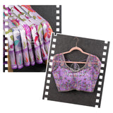 Lovely Lavender Tusser georgette saree with all over paithani weave