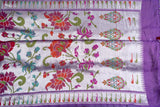 Lovely Lavender Tusser georgette saree with all over paithani weave