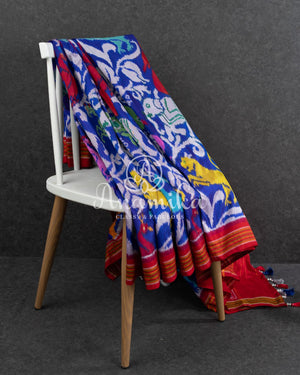 Double Ikkat Patola in Royal Blue with lovely pattern