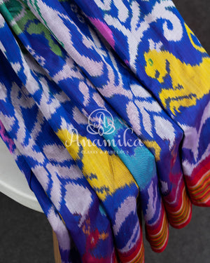 Double Ikkat Patola in Royal Blue with lovely pattern