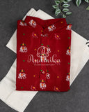Red Patola Kurta on Pure Silk