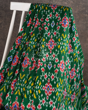 Dark Green Ikkat Patola pure silk saree