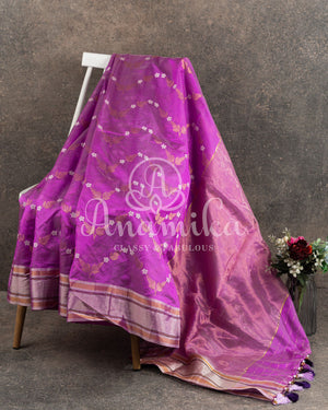 Lovely Lavender chanderi silk saree in a classic style