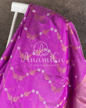 Lovely Lavender chanderi silk saree in a classic style