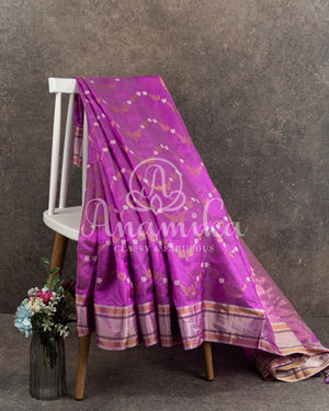 Lovely Lavender chanderi silk saree in a classic style