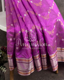 Lovely Lavender chanderi silk saree in a classic style
