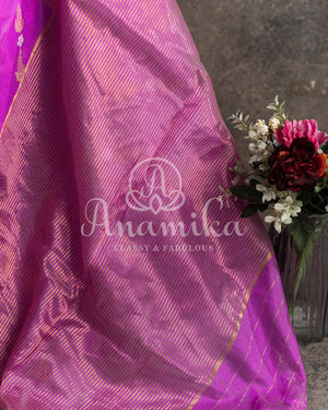 Lovely Lavender chanderi silk saree in a classic style