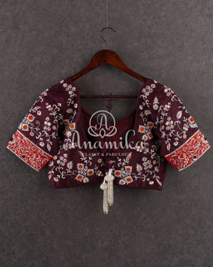 Kanjeevaram saree in a unique rust orange and brown combo