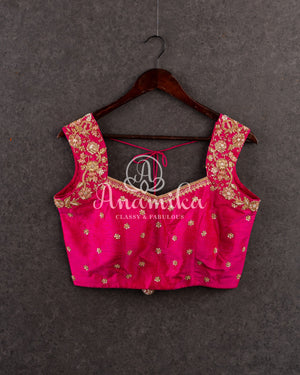 Light Pink Banarasi Kora Tissue with a contrast red zari woven border