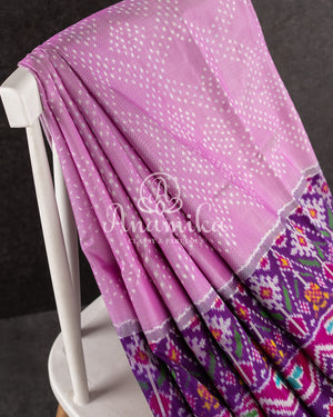 Lavender/Purple Bandini Patola Twill Silk Saree