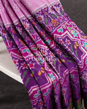Lavender/Purple Bandini Patola Twill Silk Saree