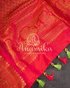 Gadwal pattu saree in a beautiful shade of parrot green and rose pink peach