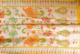 Mango Yellow Tusser georgette saree with all over paithani weave