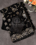 Black Sequins Georgette saree with a simple blouse