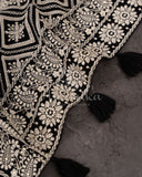 Black/White Chikankari Georgette saree only