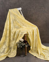 Yellow Georgette Chikankari Saree with sequins