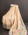 Beige Georgette saree with a paithani border and blouse