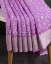 Lavender Banarasi CHiffon saree with chikankari work all over