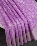 Lavender Banarasi CHiffon saree with chikankari work all over