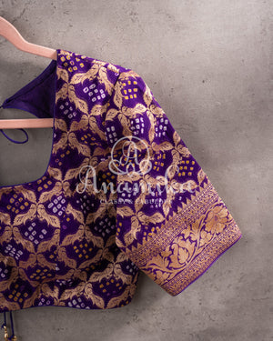 Purple Banarasi Bandini Georgette blouse
