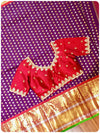 A gadwal Kanchi saree in Purple and maroon red combination