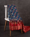 Bandini Georgette saree in a lovely Dark Blue/Red combination