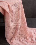 Chikankari georgette saree in Peach with beautifully woven sequins