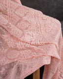 Chikankari georgette saree in Peach with beautifully woven sequins