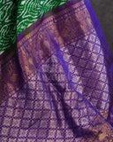 Green/Purple Twill Silk Saree with Patola Silk Blouse